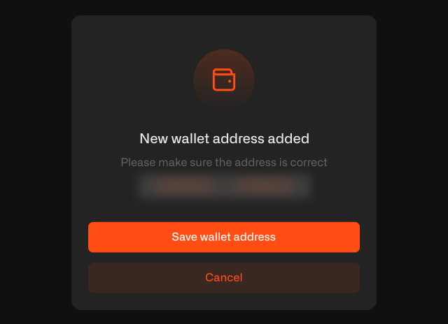 Wallet connected